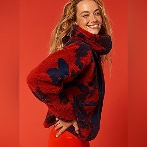 Free people Hit the slopes printed fleece jacket